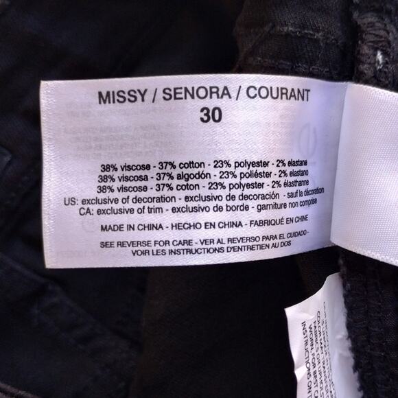 E Sanctuary Denim Black Embellished Connector Kick Cropped Jeans NWT Size 30 - Picture 13 of 13